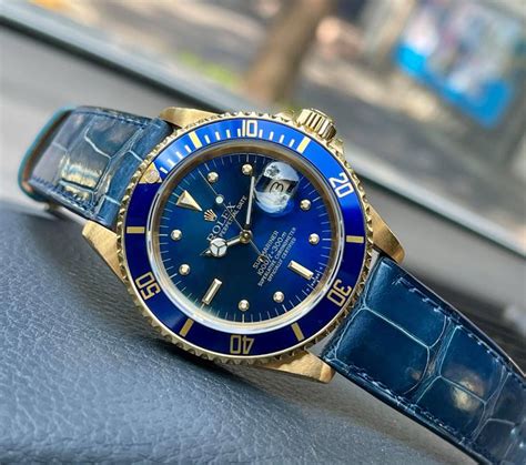 rolex submariner alligator strap|rolex alligator band review.